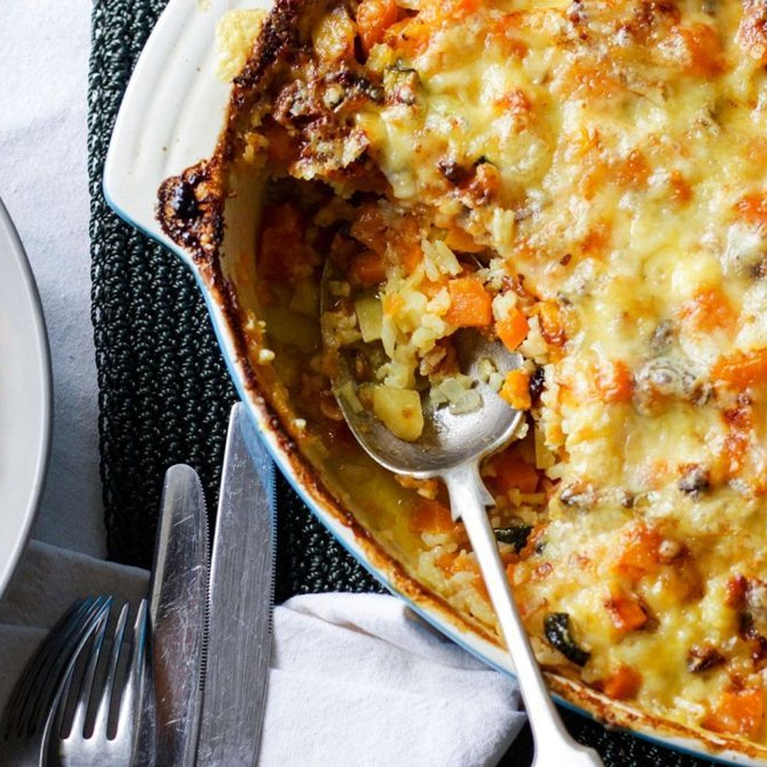 Creamy vegetable and rice bake recipe