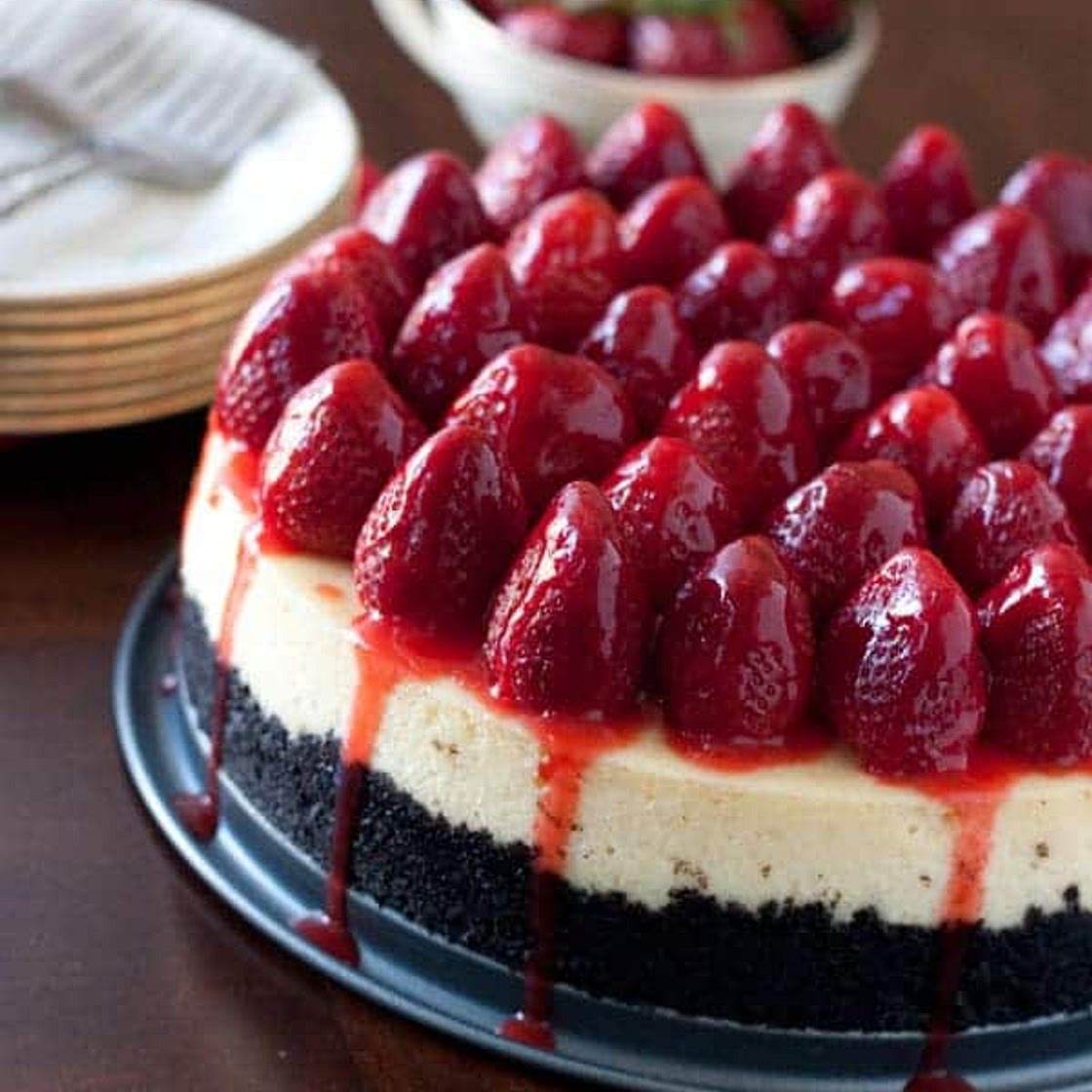 Strawberry Cheesecake with an Oreo Cookie Crust