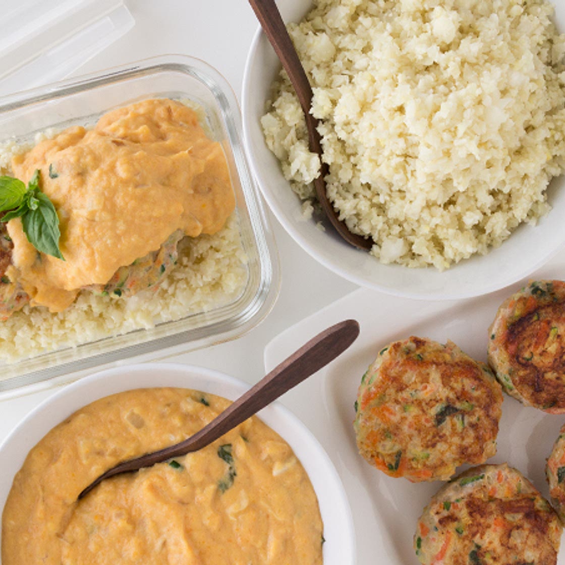 Thai Curry Meatballs with Cauliflower Rice
