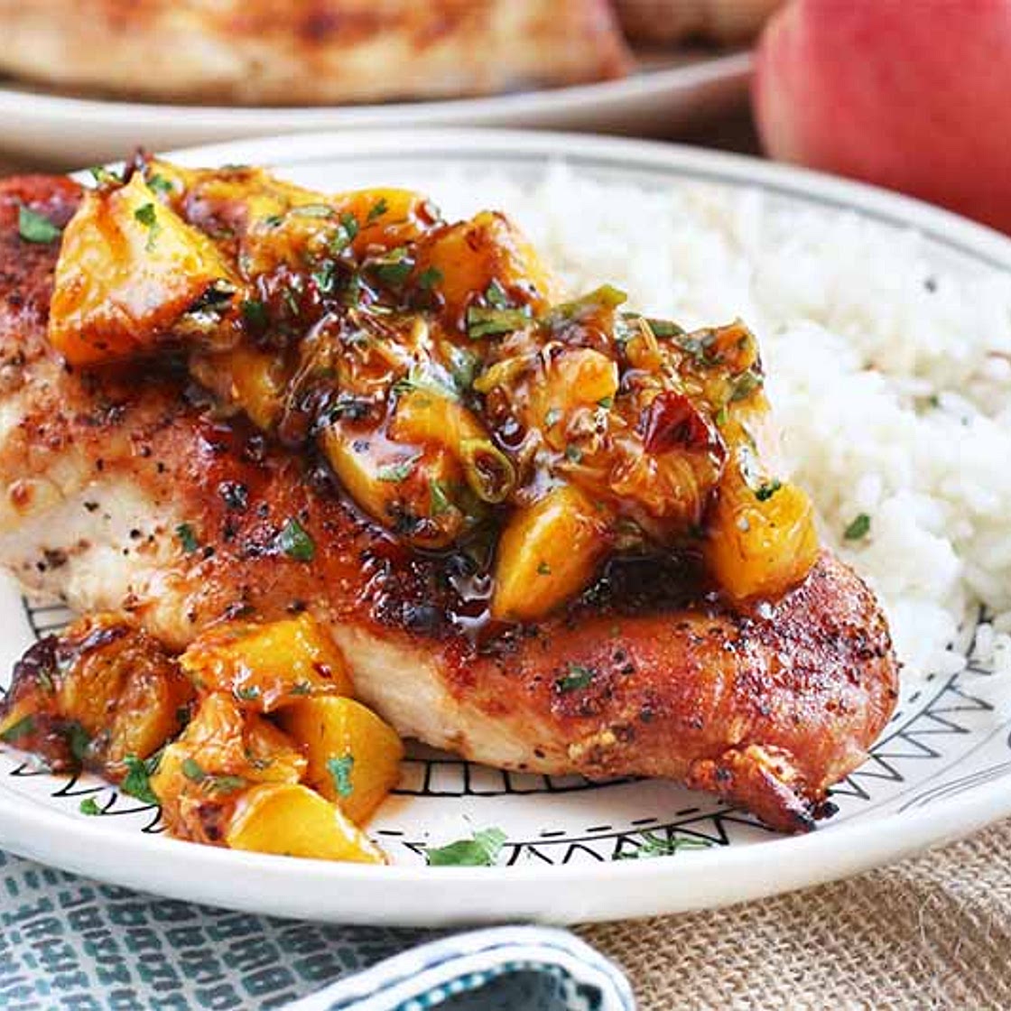 Grilled Chicken with Peach Chipotle Sauce
