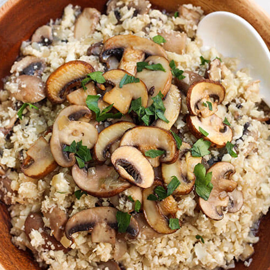 Mushroom Risotto with Cauliflower Rice