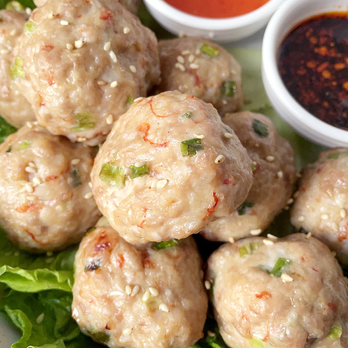 Asian Pork and Shrimp Meatballs