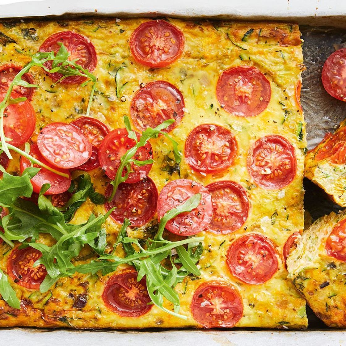 Healthy zucchini, pumpkin and feta slice recipe