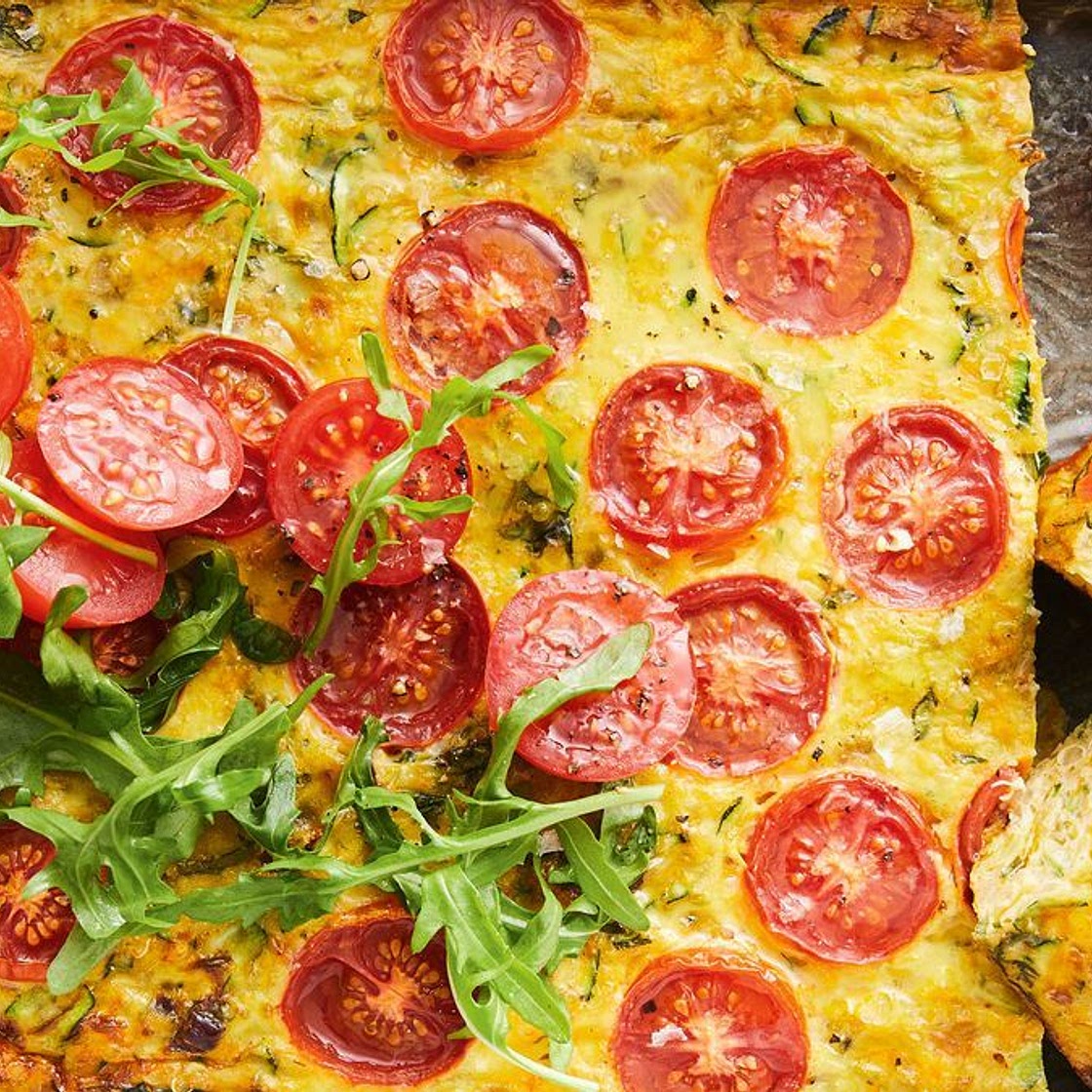 Healthy zucchini, pumpkin and feta slice recipe