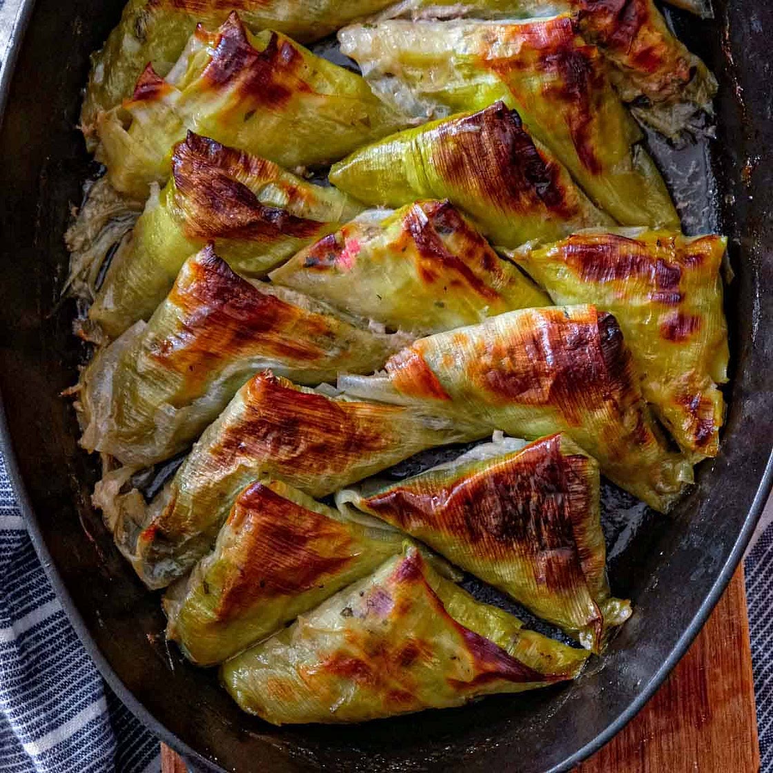 Meat & Rice Stuffed Leeks