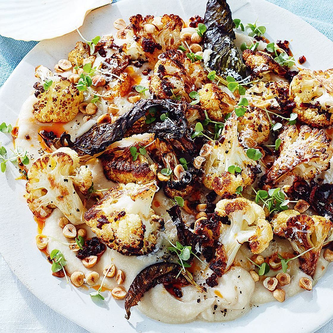Warm cauliflower and chorizo salad