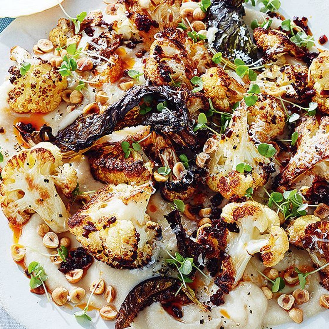Warm cauliflower and chorizo salad