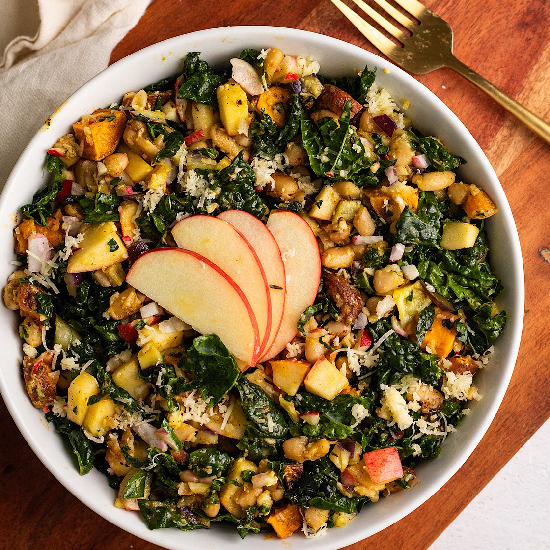 Fall Chopped Kale Salad with Pumpkin Vinaigrette