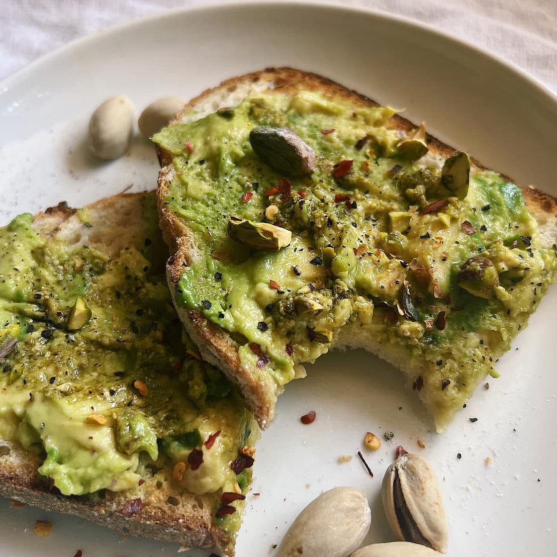 Pesto Pistachio Avocado Toast