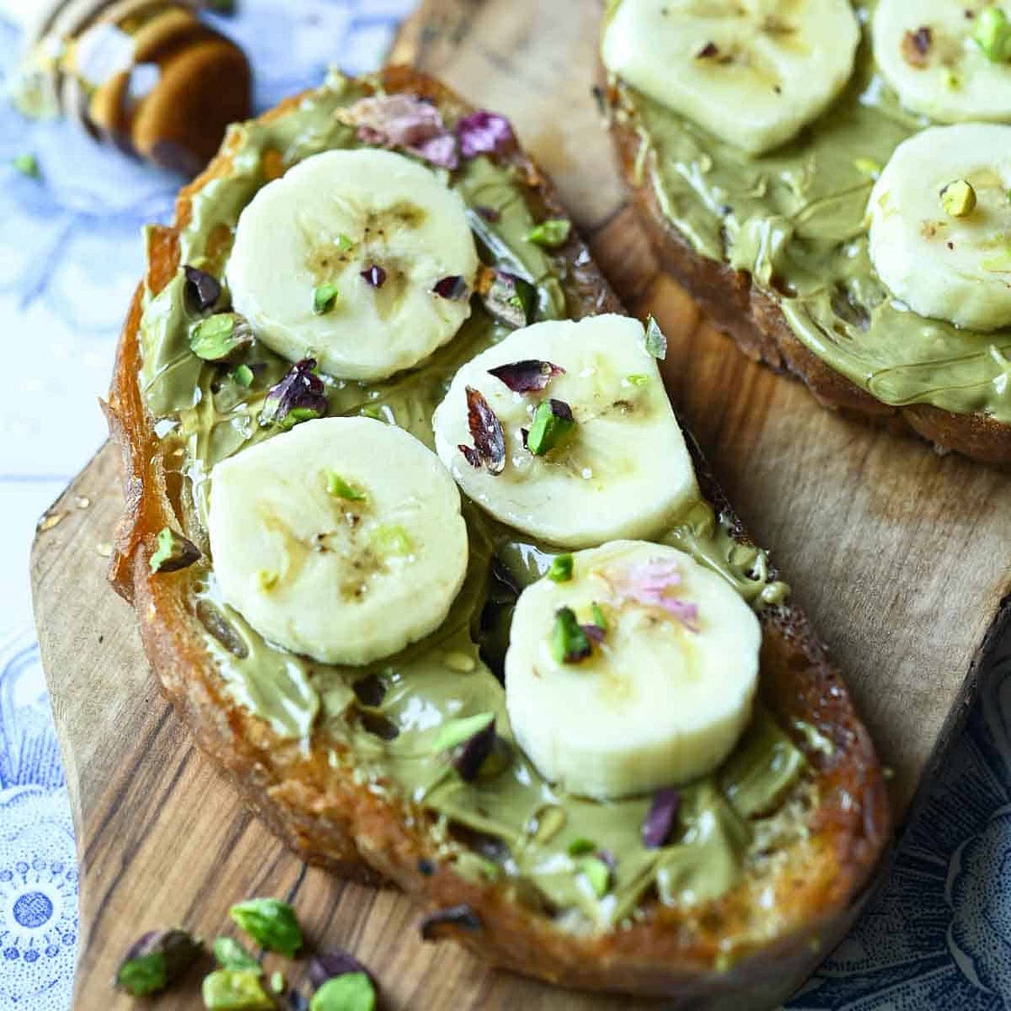 Banana Toast with Pistachio Cream