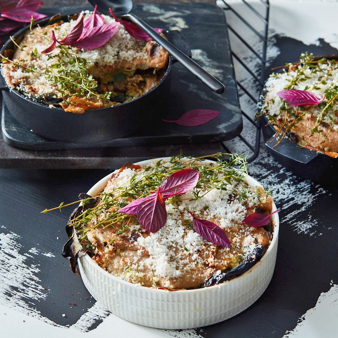 Vegan miso mushroom lasagne