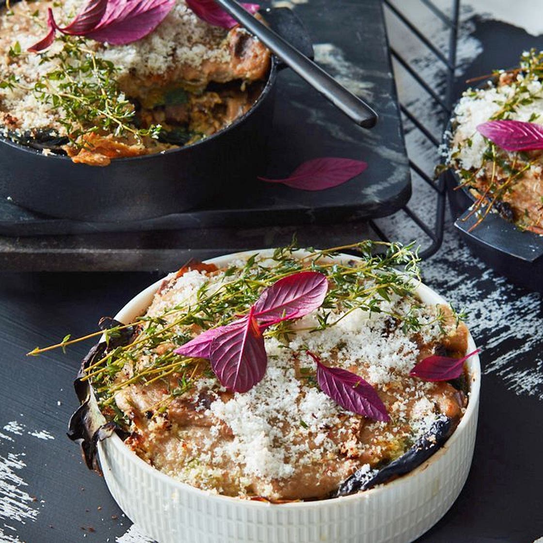 Vegan miso mushroom lasagne