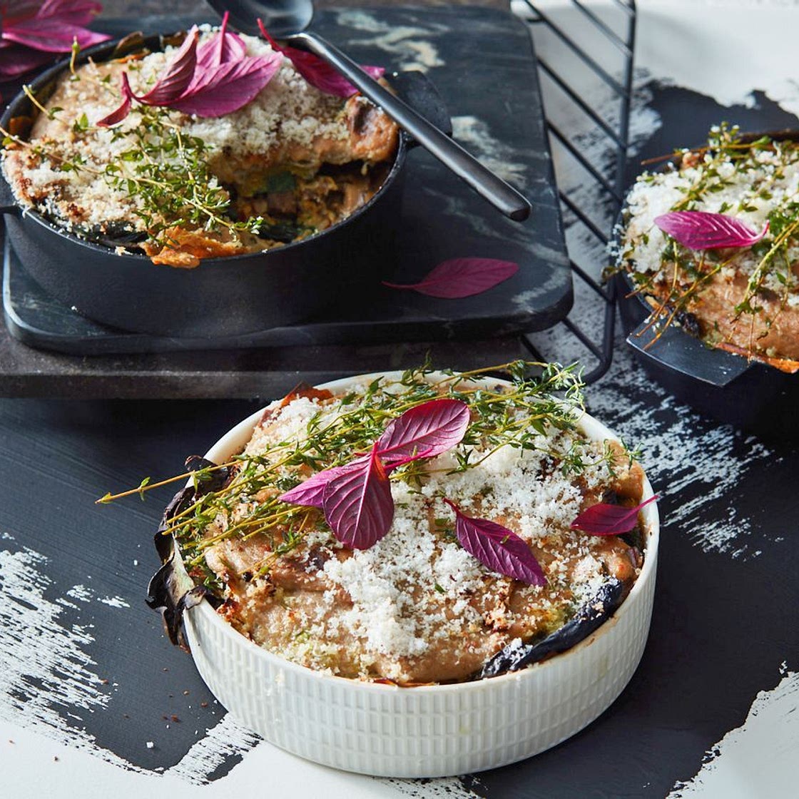 Vegan miso mushroom lasagne