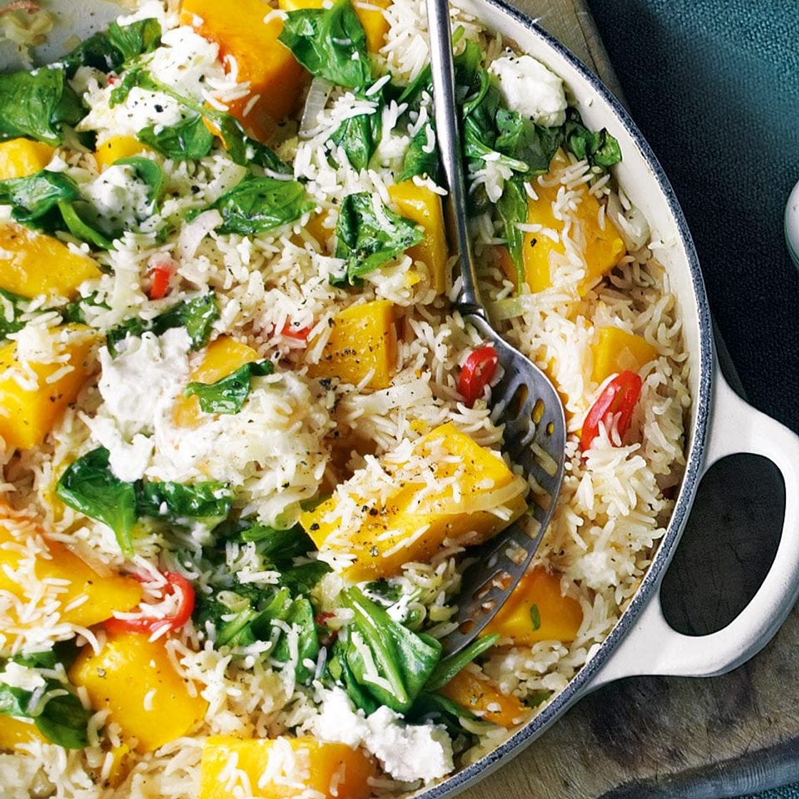 Baked basmati rice with squash and chilli