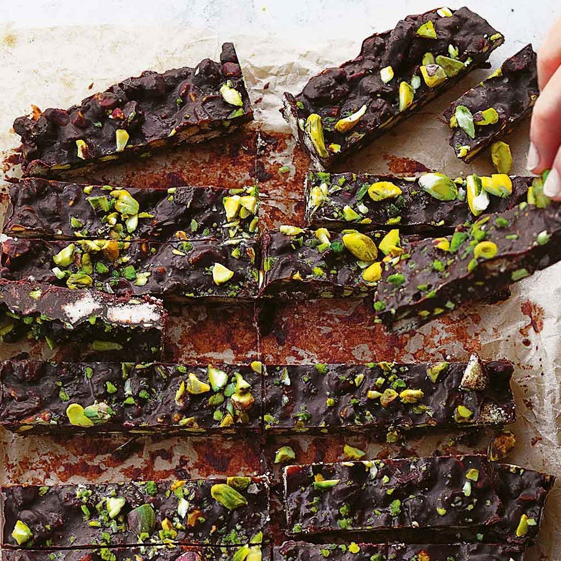 Ottolenghi's mint and pistachio chocolate fridge cake