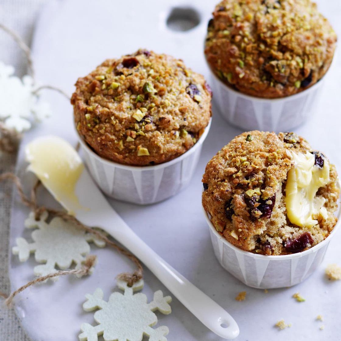 Pistachio cranberry muffins