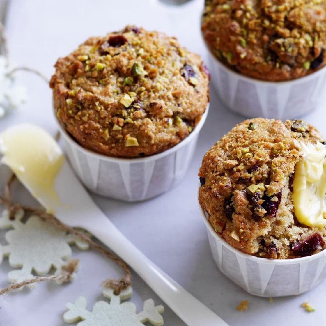Pistachio cranberry muffins