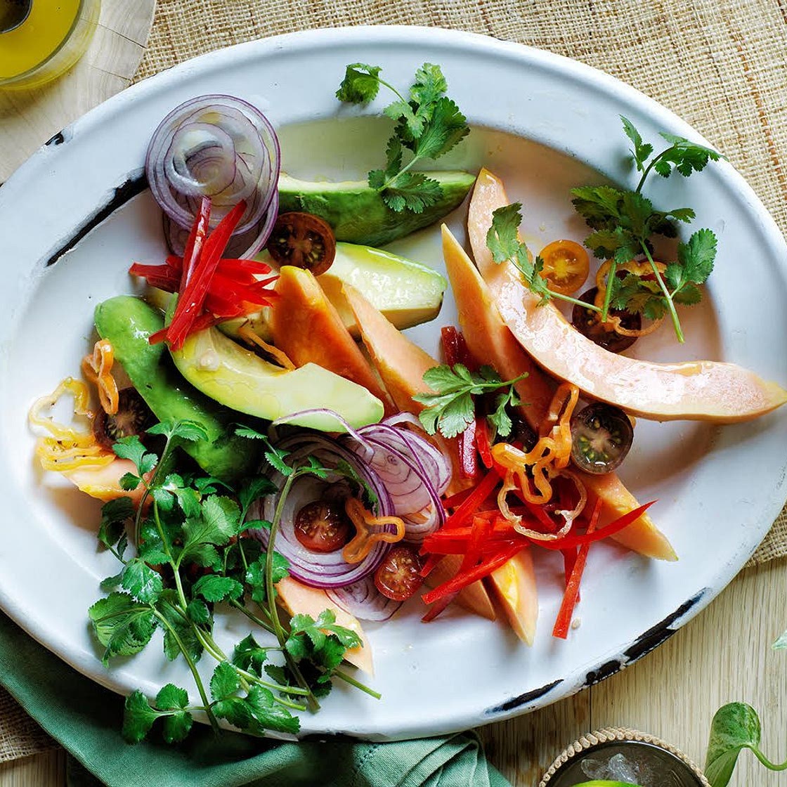 Avocado and papaya ceviche