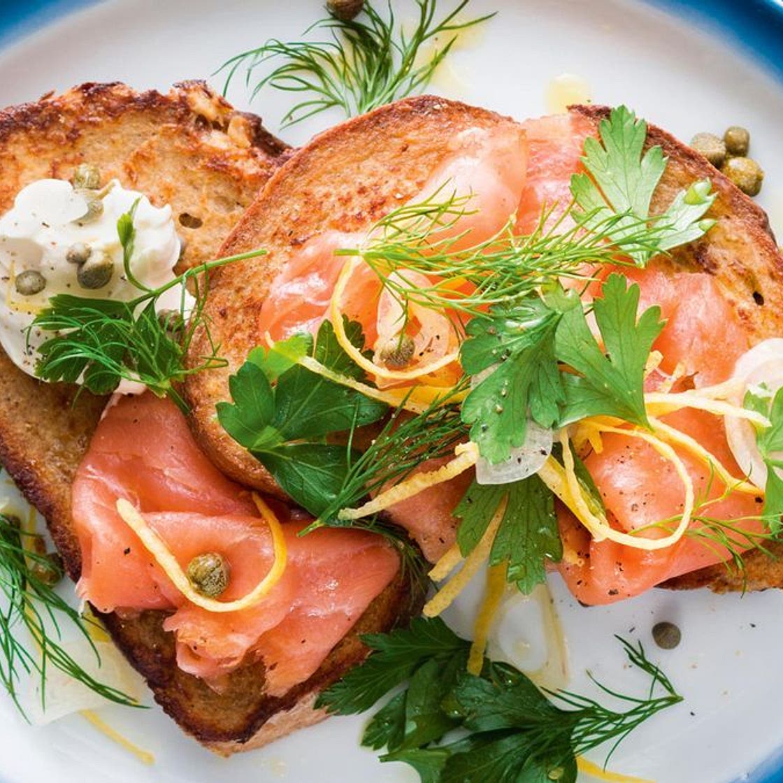 Smoked salmon French toast