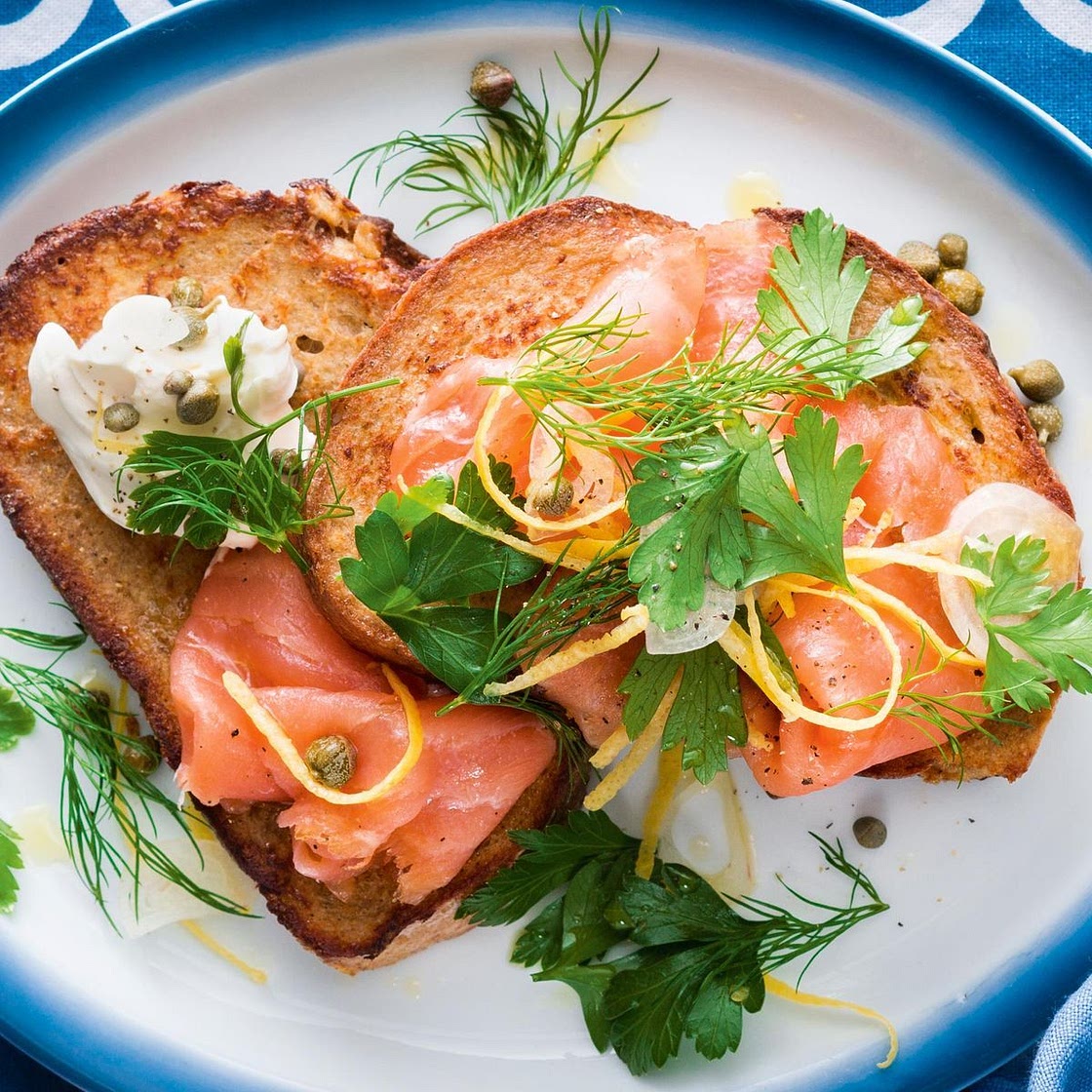 Smoked salmon French toast