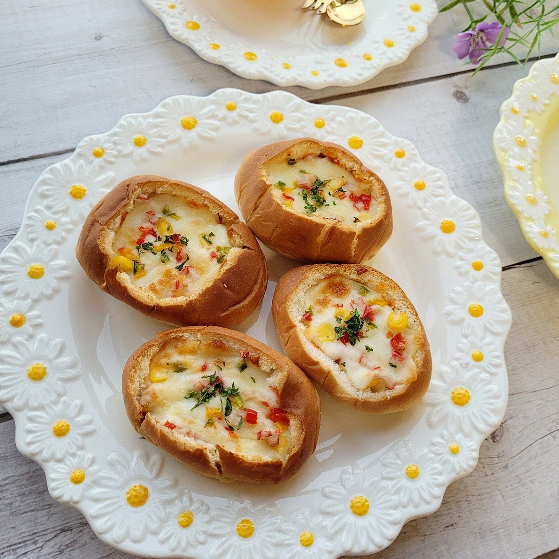 에어프라이어로 만든 간단한 모닝빵 피자 만들기