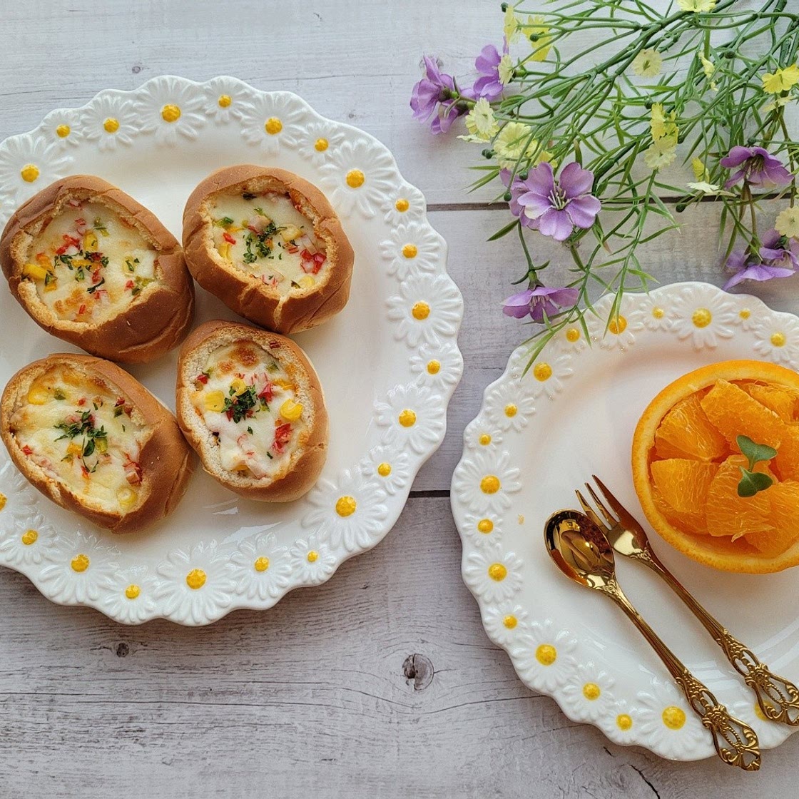 에어프라이어로 만든 간단한 모닝빵 피자 만들기