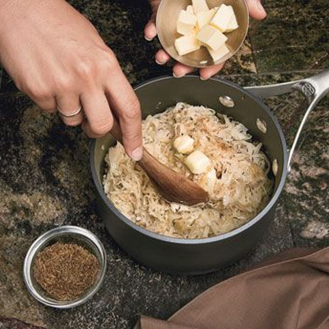 Sauerkraut with Gin and Caraway