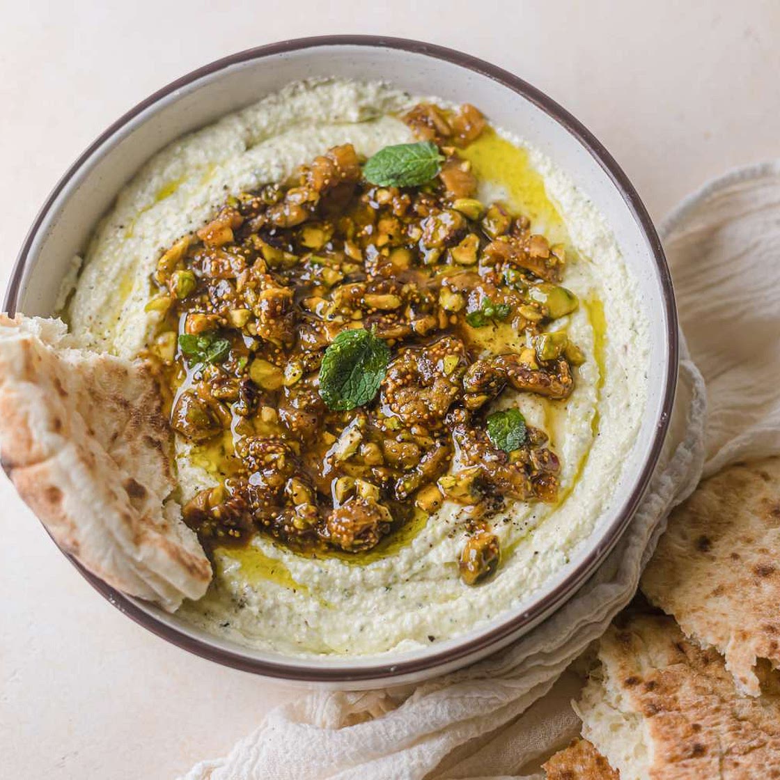 Whipped Feta with Figs, Pistachio, and Honey