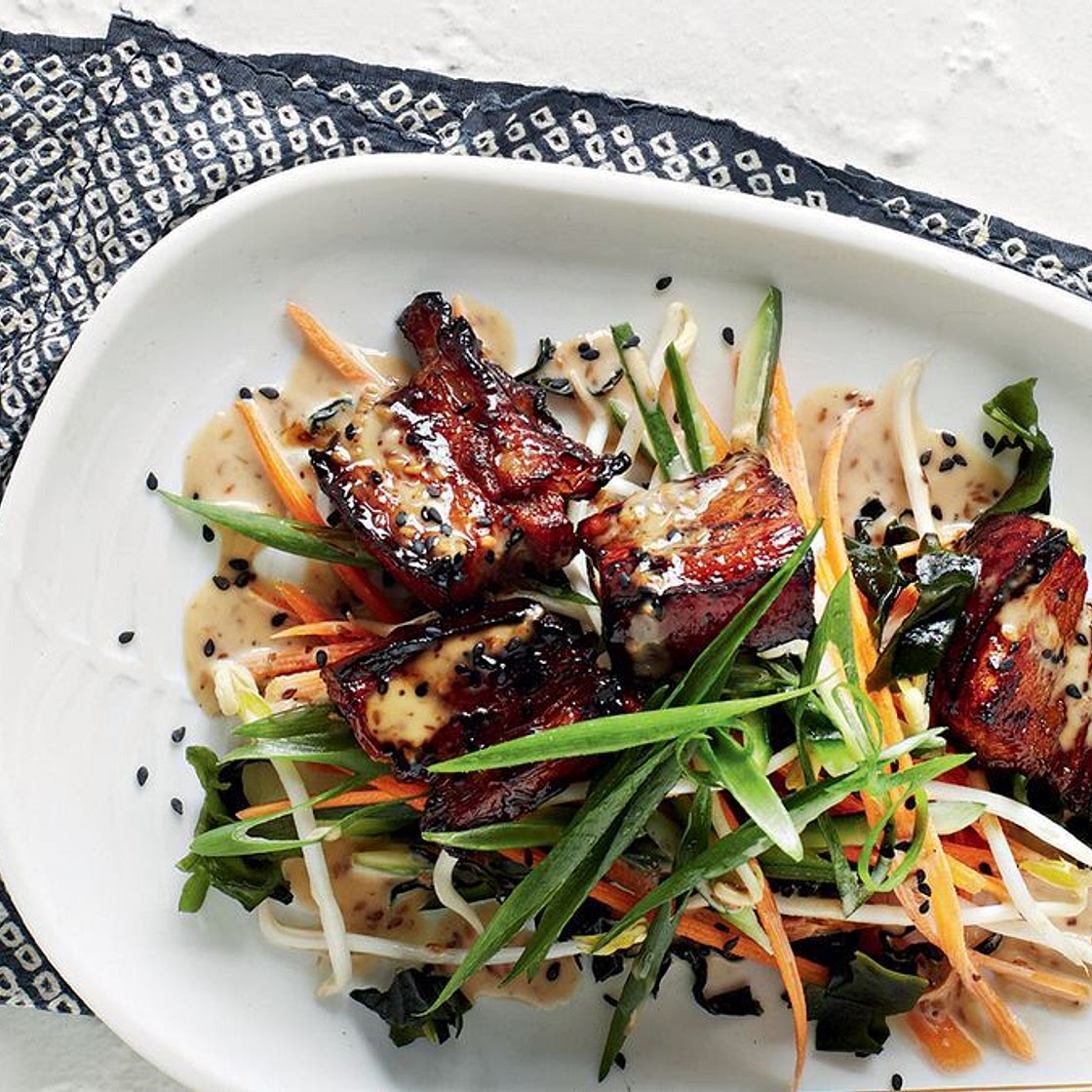 Caramelised pork belly salad