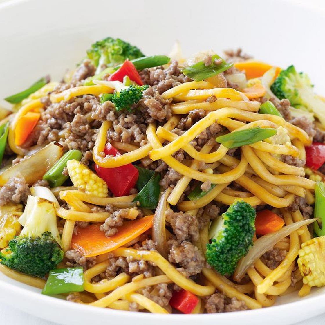 Speedy mince and noodle stir-fry