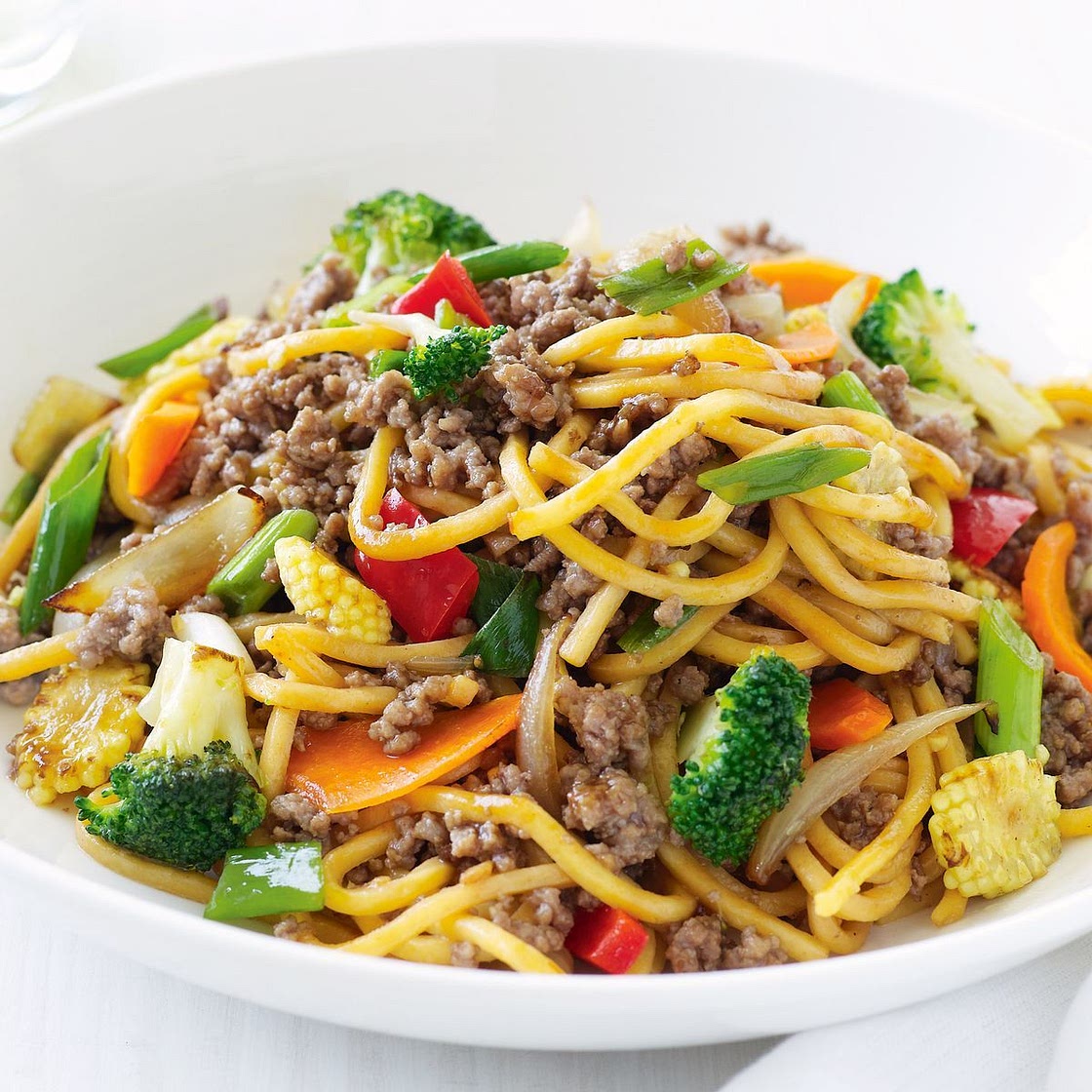 Speedy mince and noodle stir-fry
