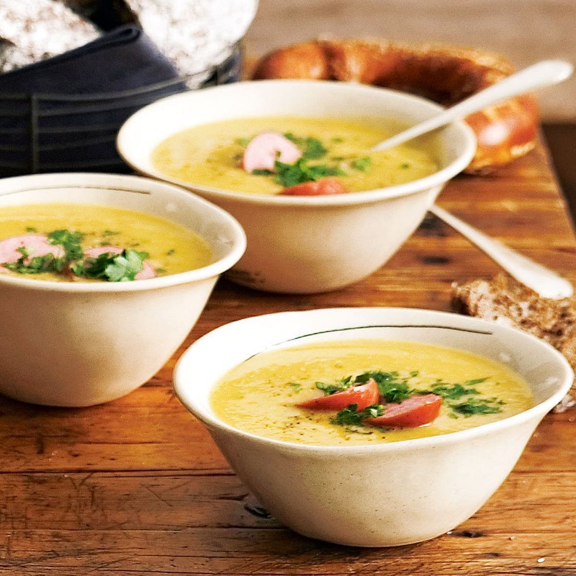 Pea, ham & sausage soup