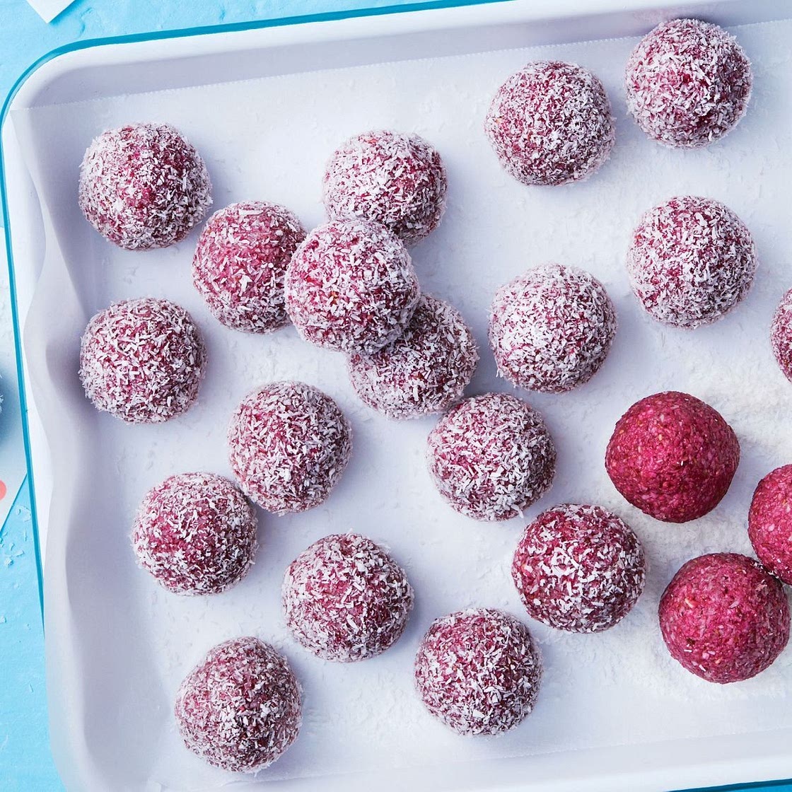 Raspberry coconut bliss balls recipe