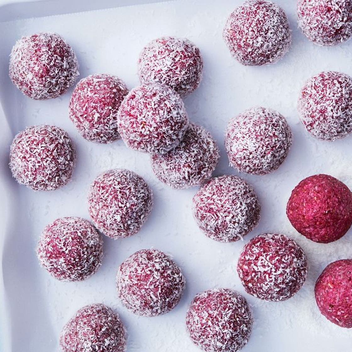 Raspberry coconut bliss balls recipe