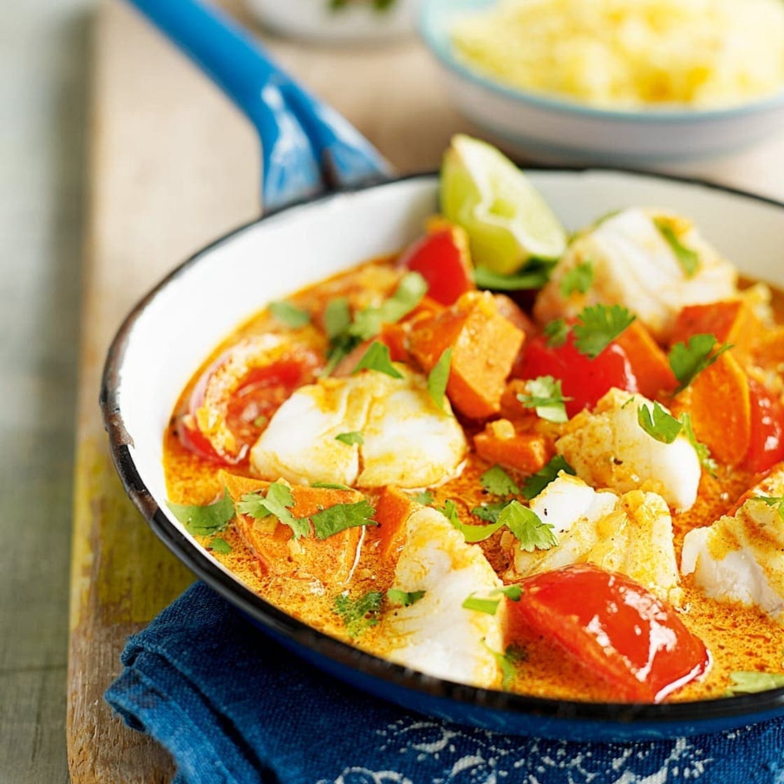 Chunky fish and sweet potato curry