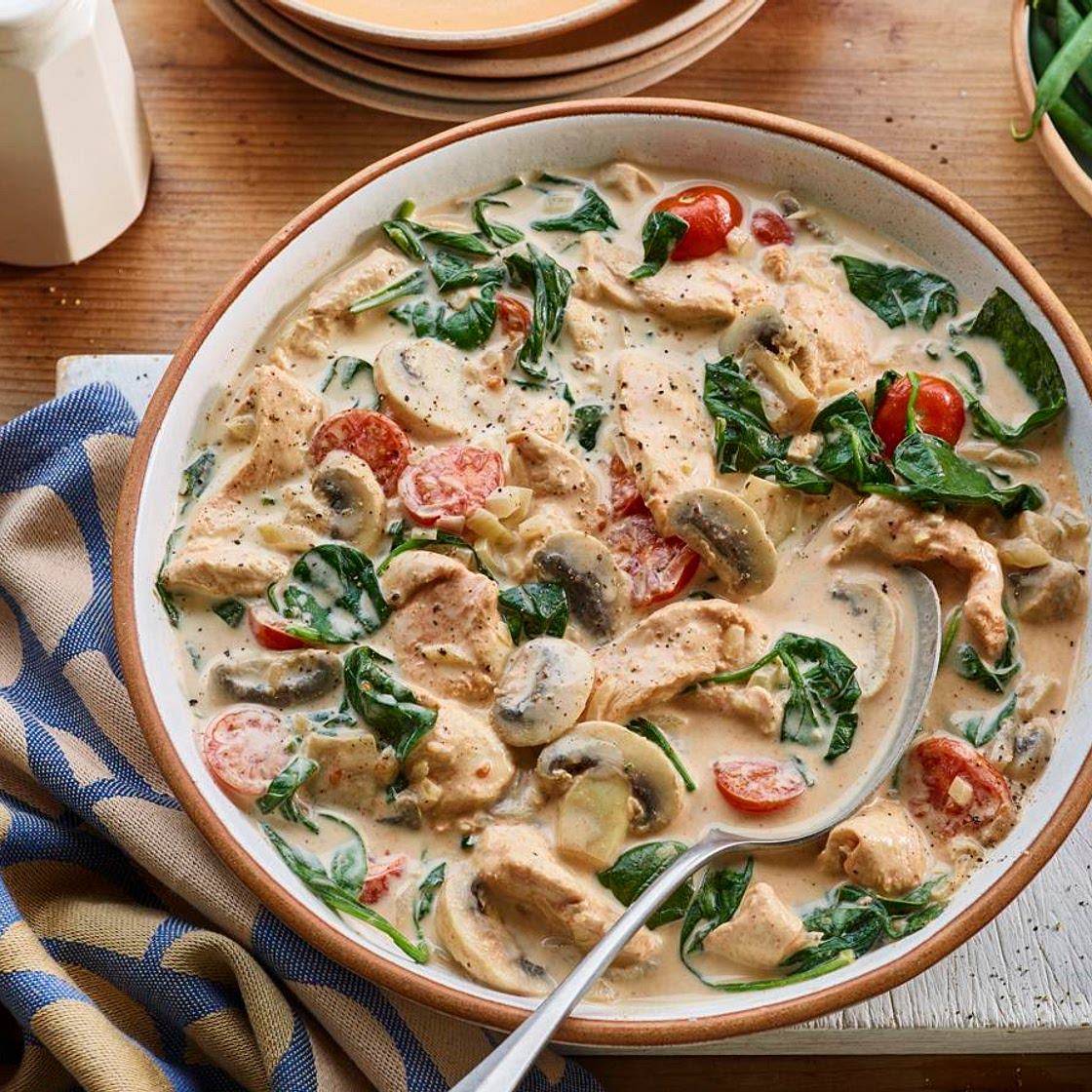 Microwave Tuscan chicken