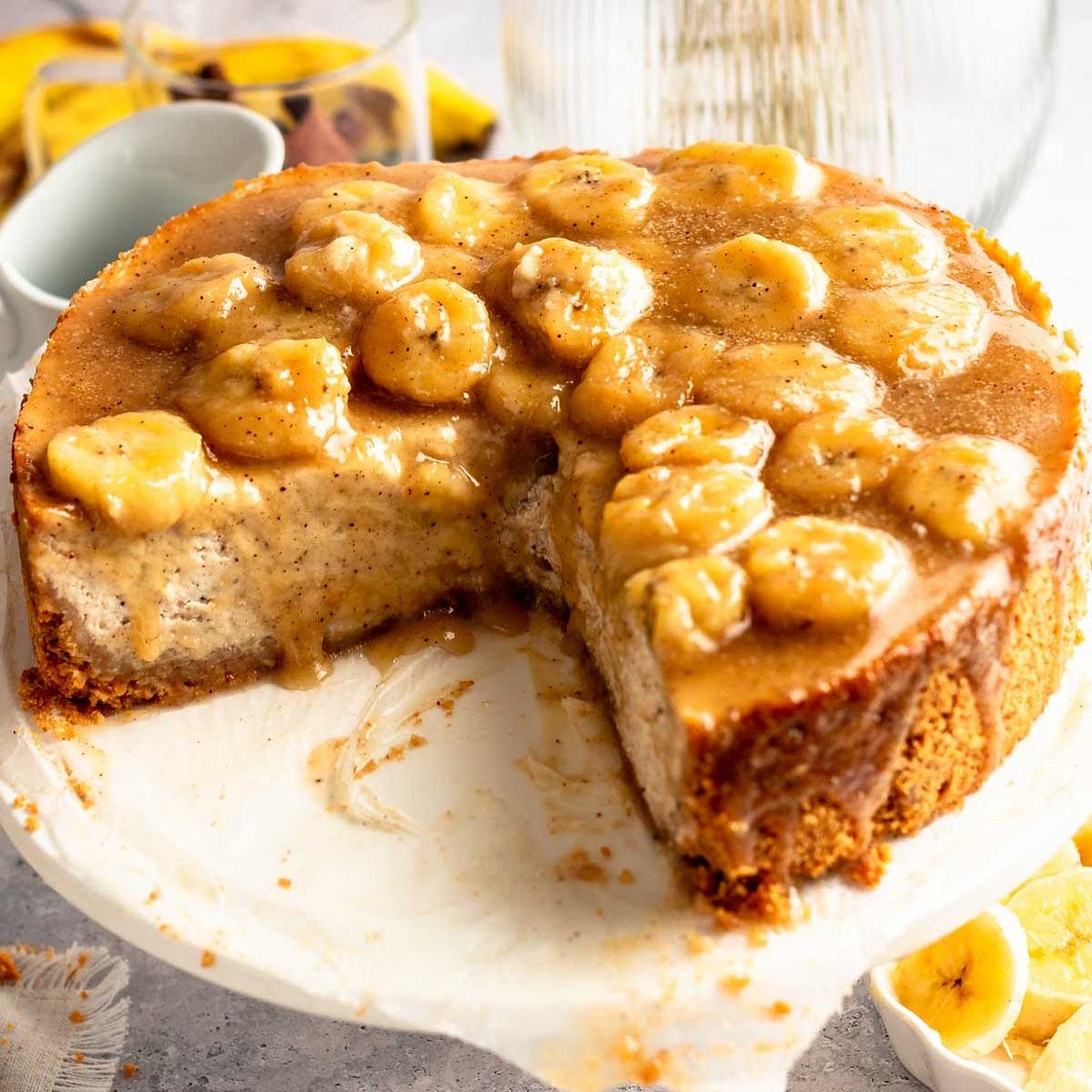 BEST Bananas Foster Cheesecake