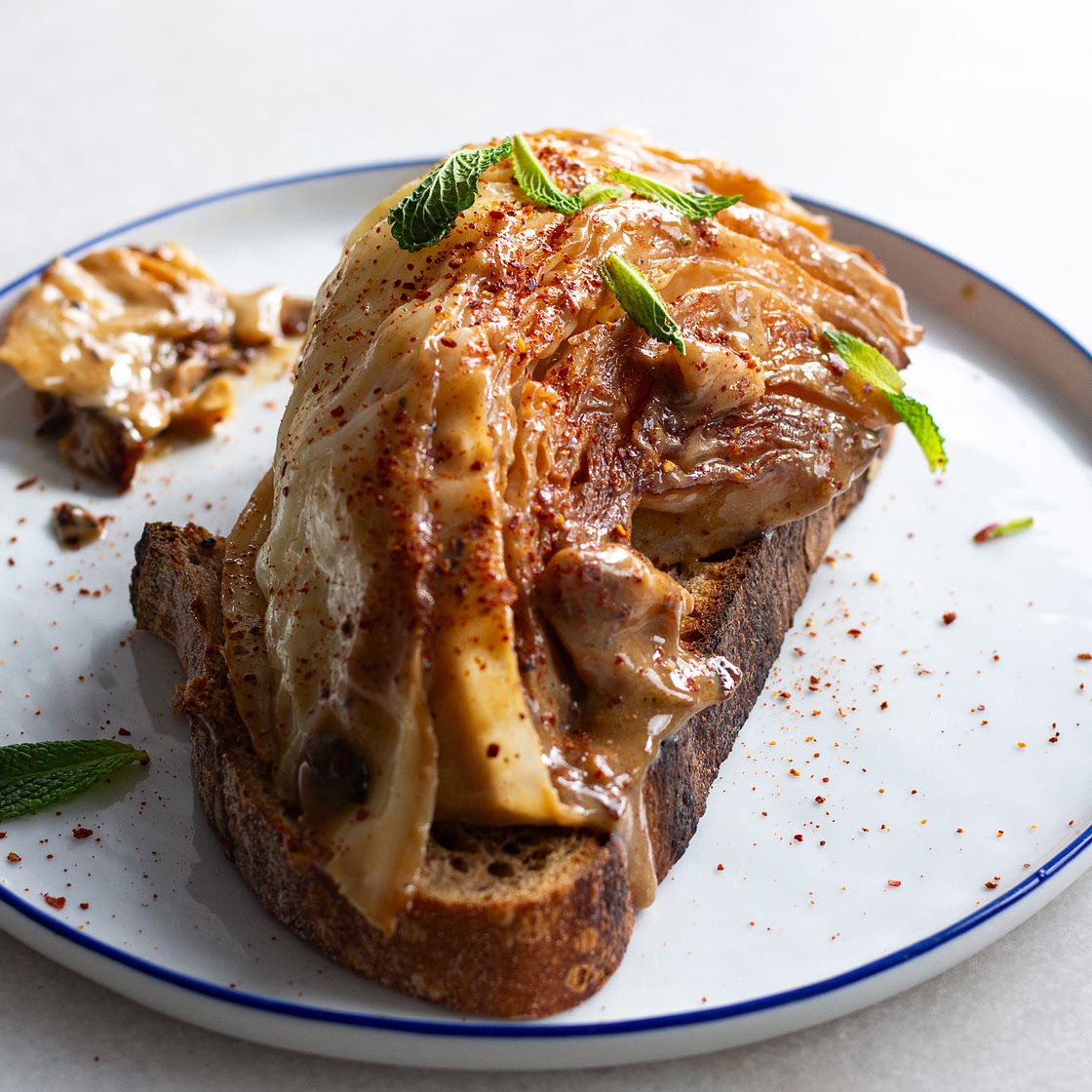 Brown Butter Tahini Cabbage with Sumac & Mint
