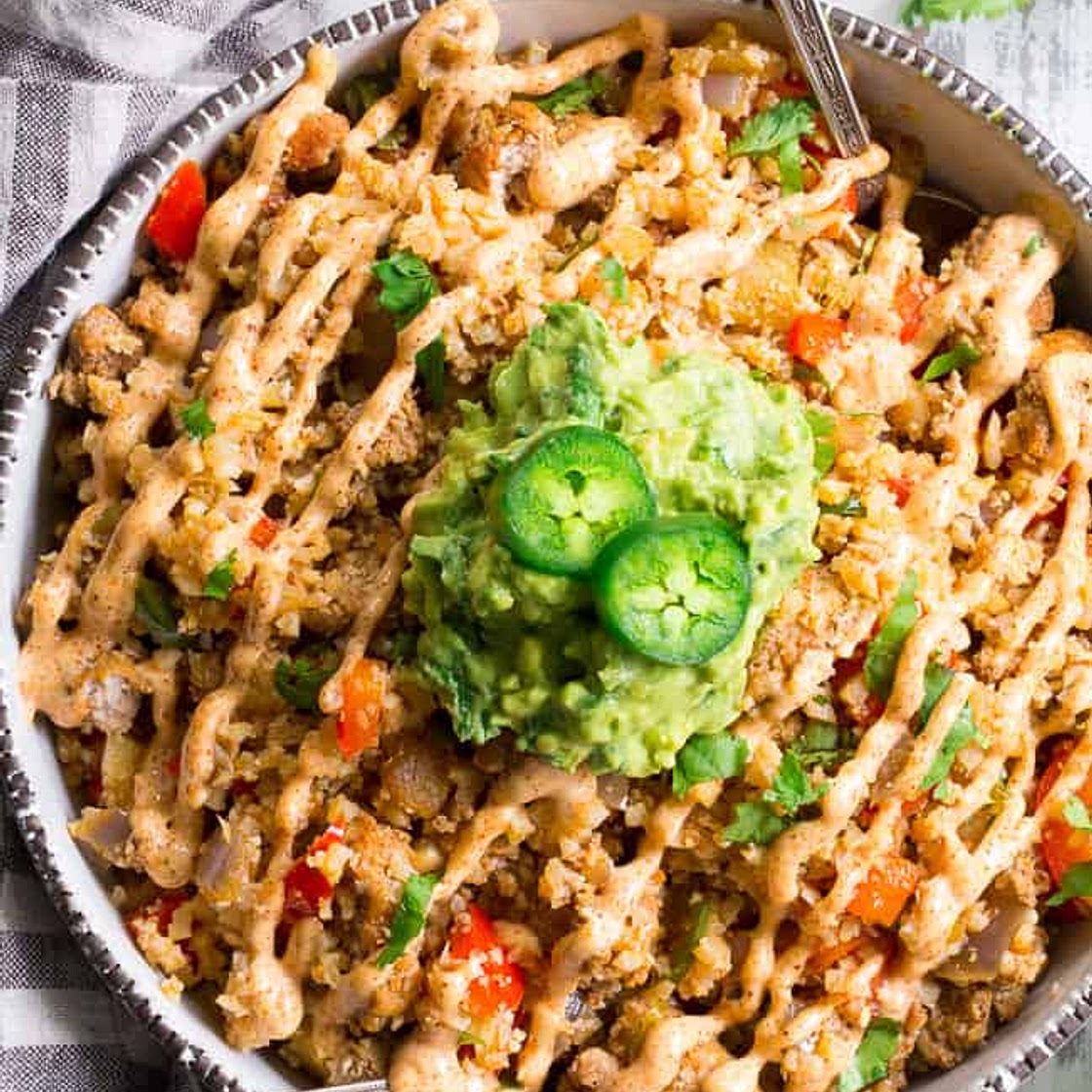 Mexican Cauliflower Fried Rice {Paleo, Whole30, Keto}