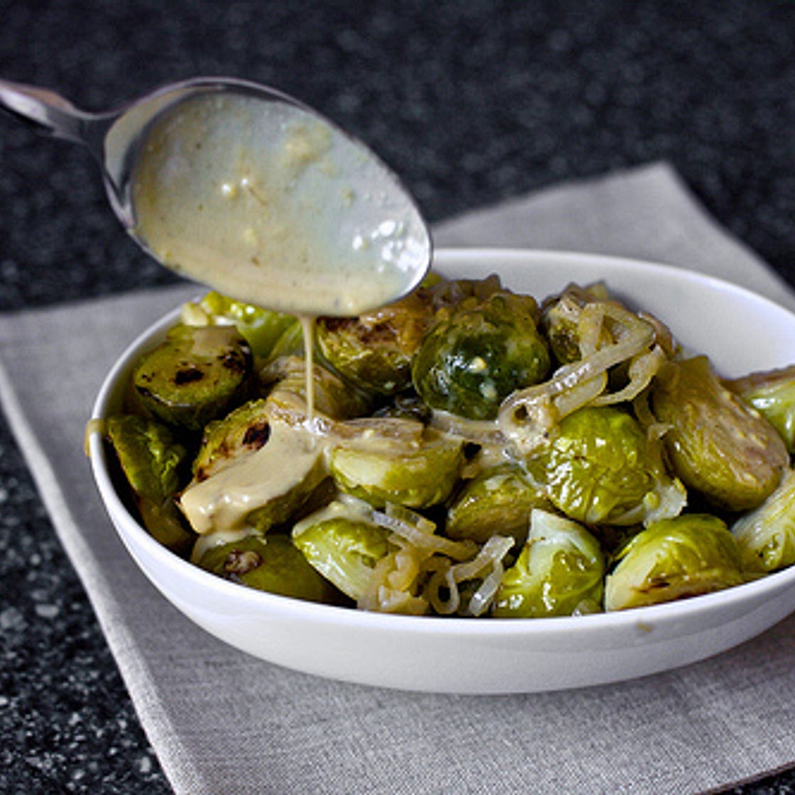 dijon-braised brussels sprouts