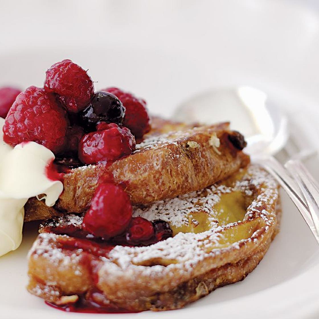 Panettone french toast with mixed berries