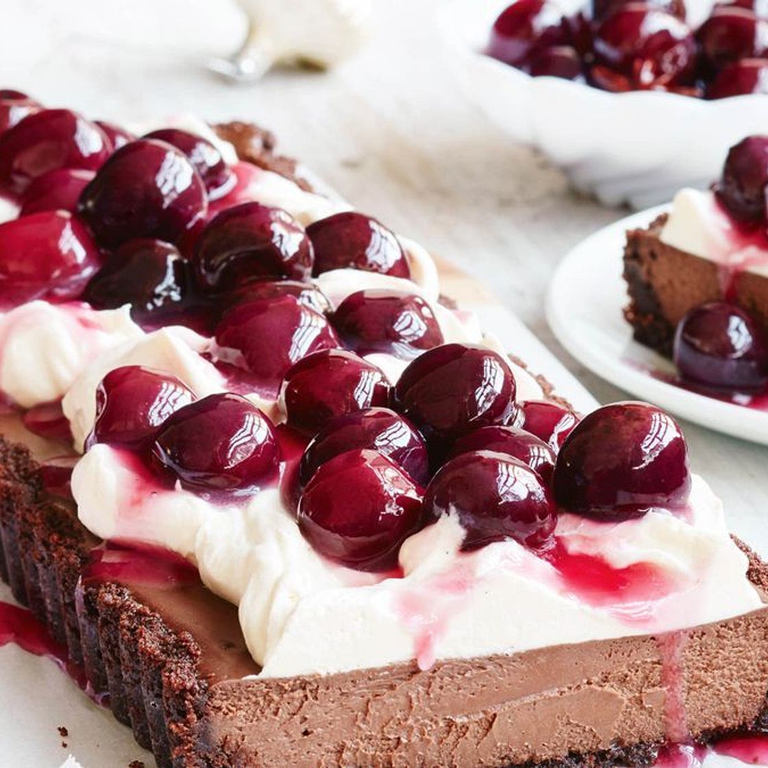 Cherry choc cheesecake