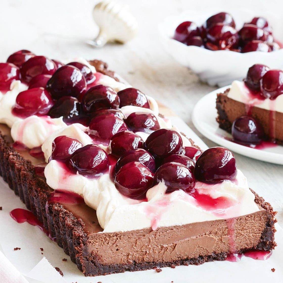 Cherry choc cheesecake