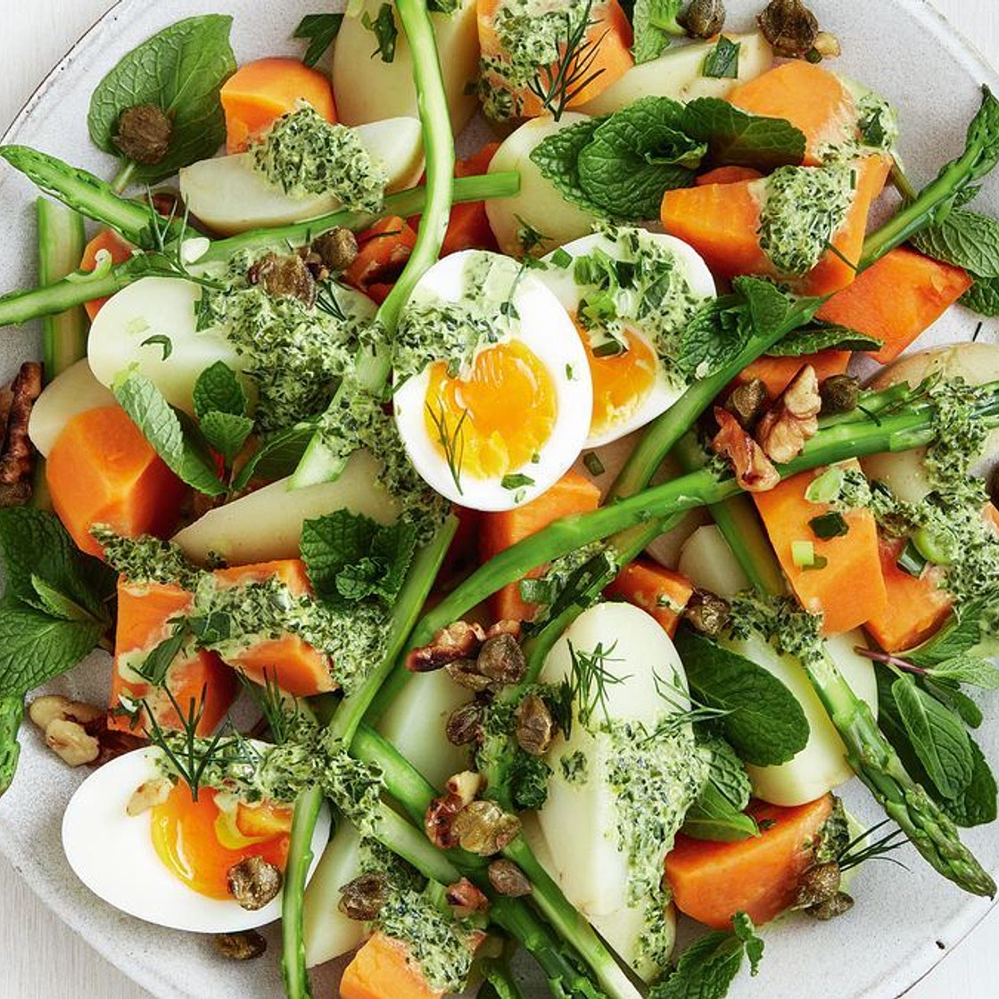 Healthier potato salad with herb dressing recipe