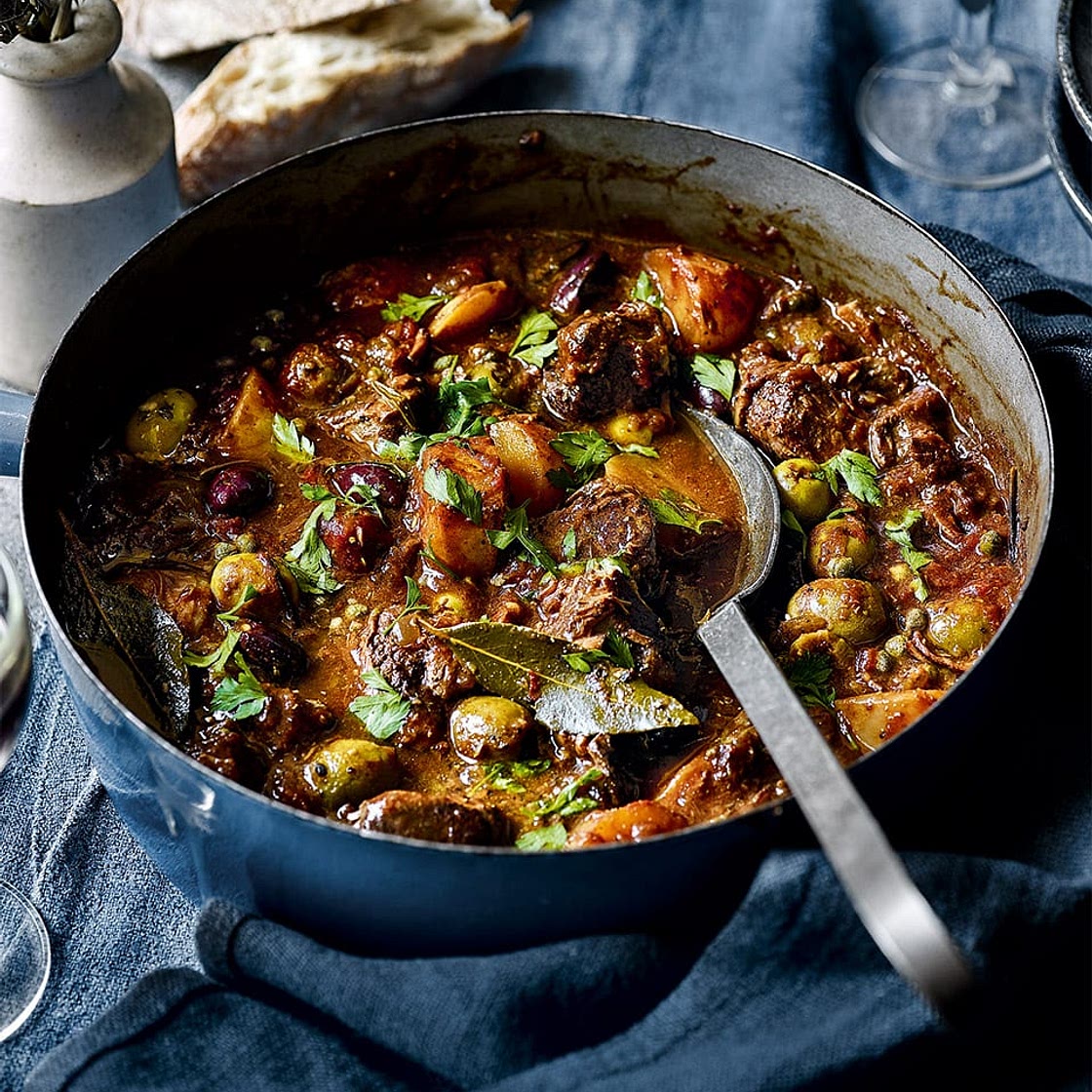 Italian braised beef stew in red wine