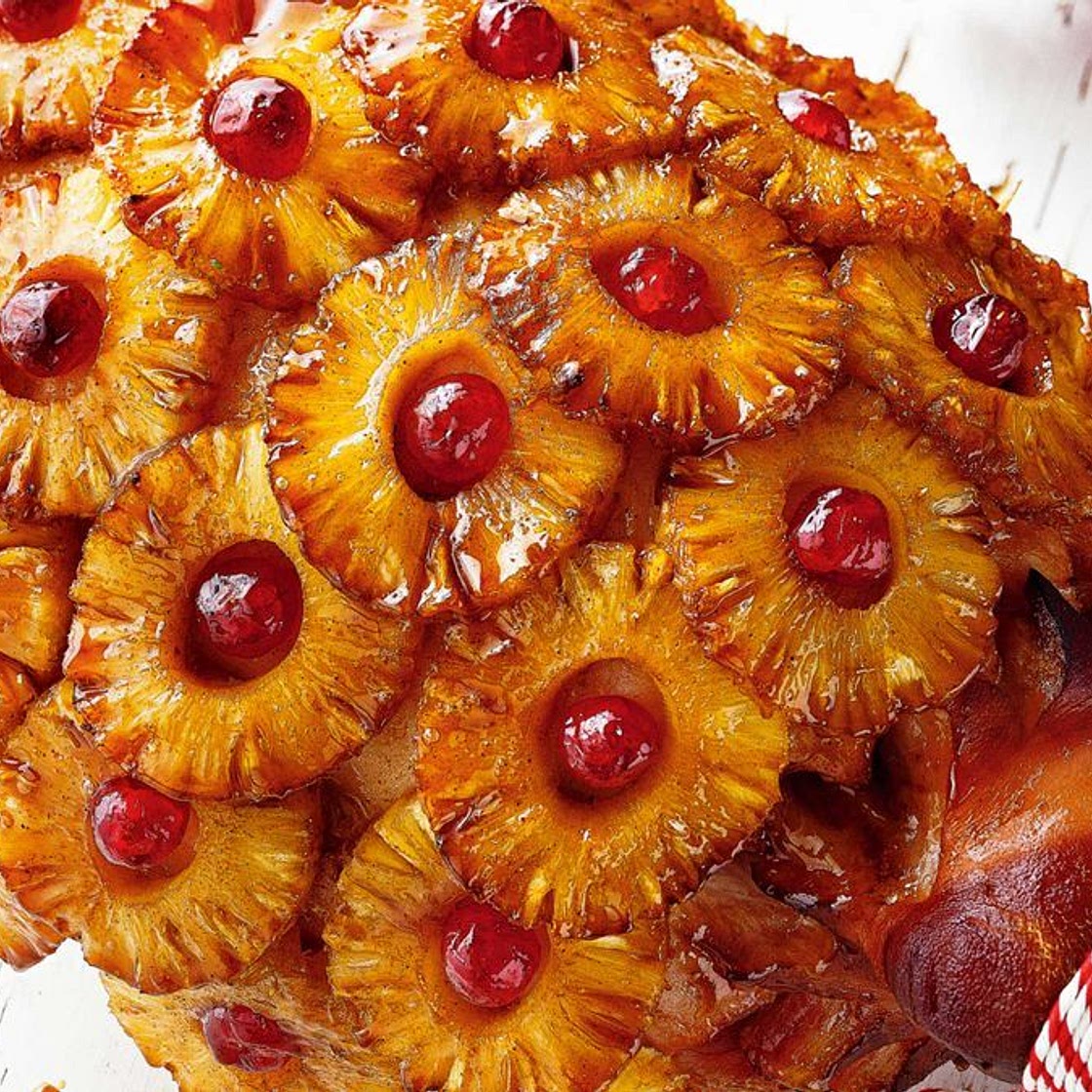 Pineapple maple-glazed ham