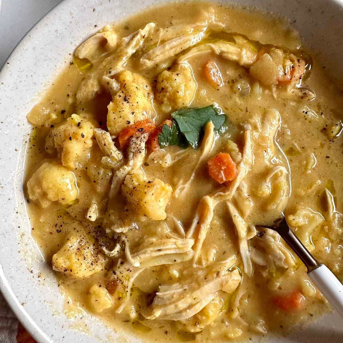Anti Inflammatory Cauliflower Chicken Soup