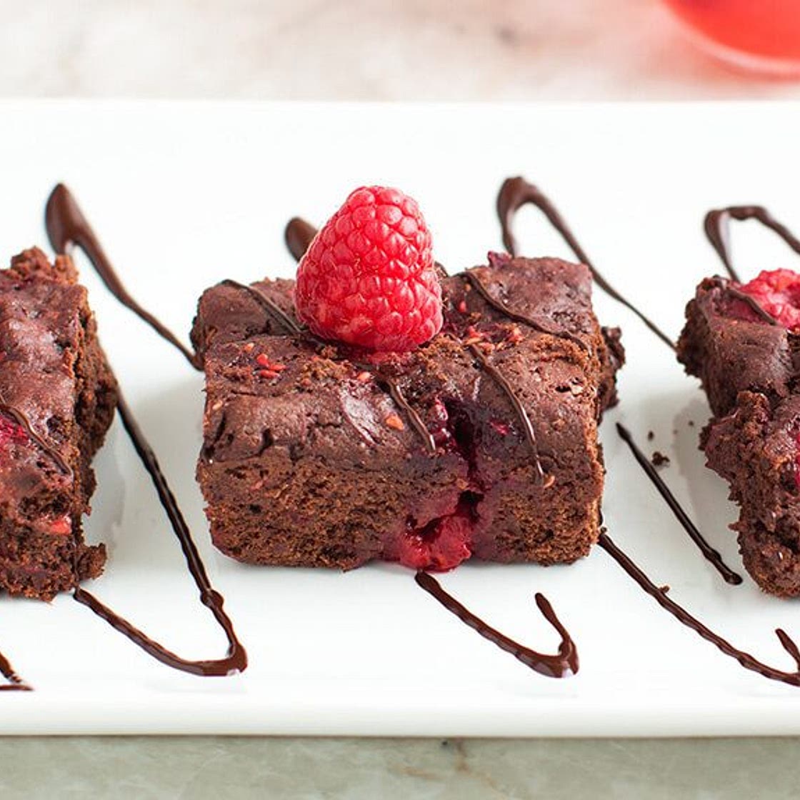 Raspberry Truffle Brownies