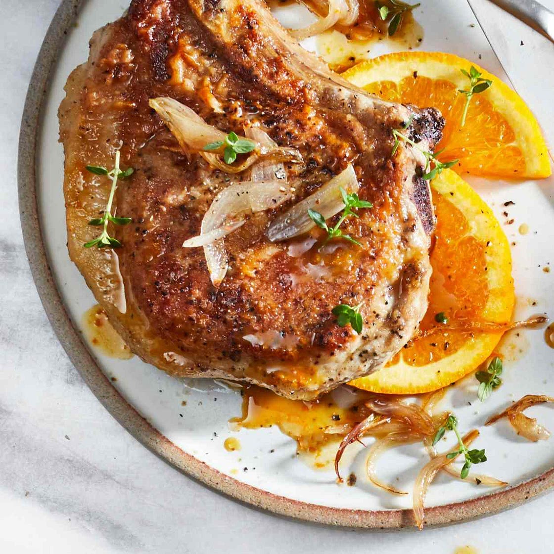 Orange Shallot Marsala Pork Chops