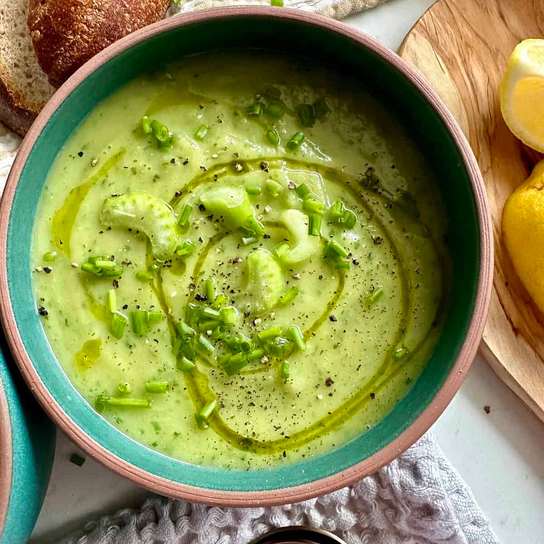 Healthy + Creamy Celery Soup